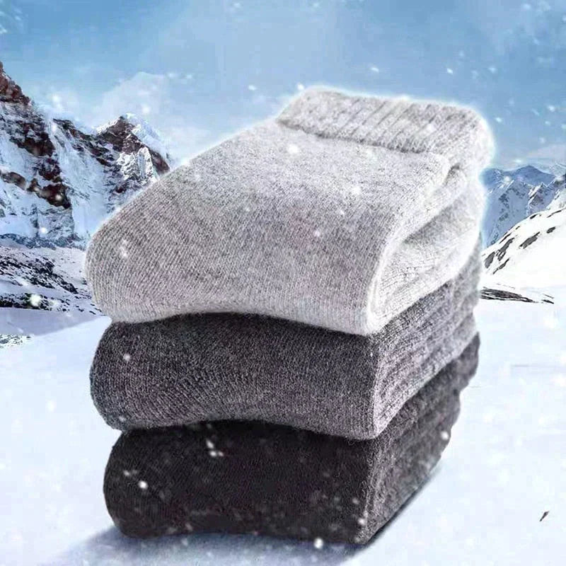 Khaki Winter-Wollsocken
